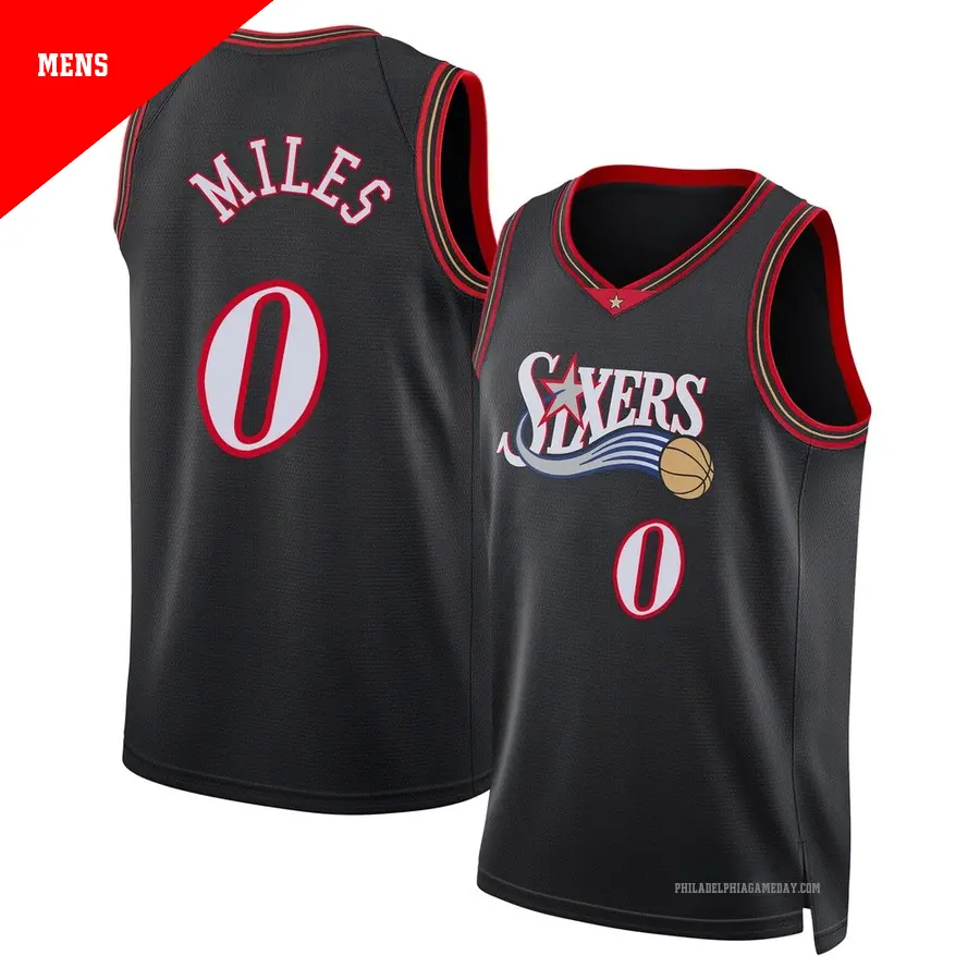 ＃0 Men's Duke Miles Philadelphia 76ers Black Swingman Classic Edition Jersey