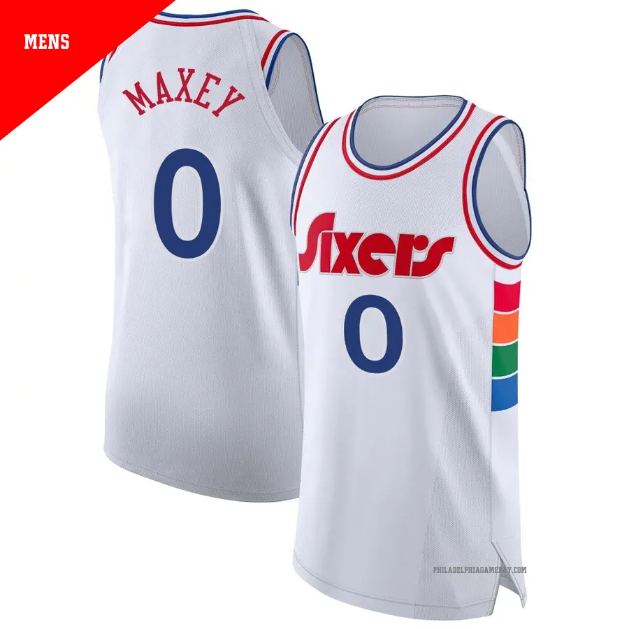 ＃0 Men's Tyrese Maxey Philadelphia 76ers 2024/25 Authentic White City Edition Jersey