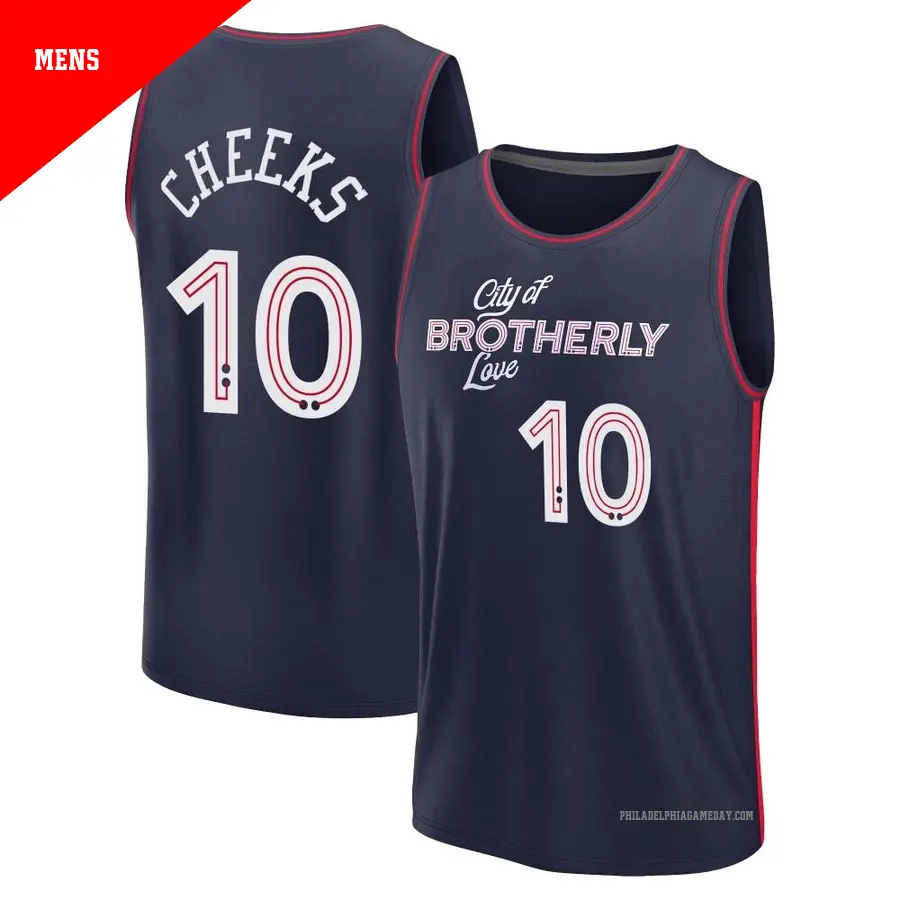 ＃10 Men's Maurice Cheeks Philadelphia 76ers 2023/24 Fast Break Navy City Edition Jersey