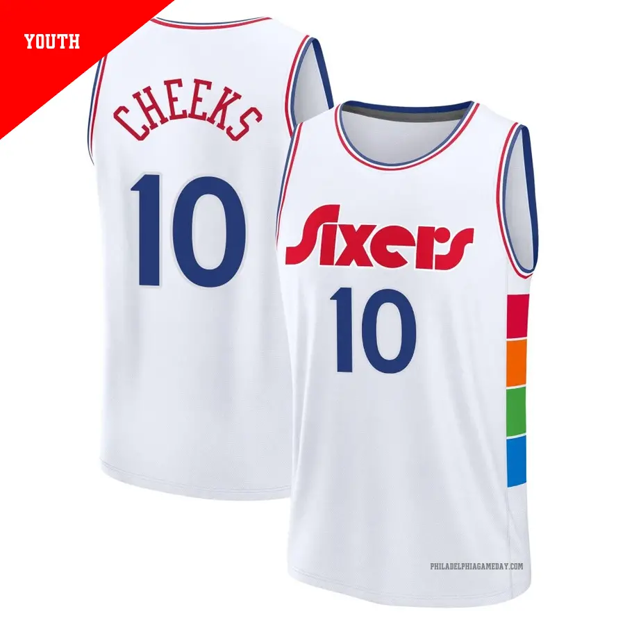 ＃10 Youth Maurice Cheeks Philadelphia 76ers 2024/25 Fast Break Fanatics White City Edition Jersey