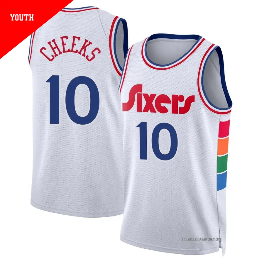 ＃10 Youth Maurice Cheeks Philadelphia 76ers 2024/25 Swingman White City Edition Jersey