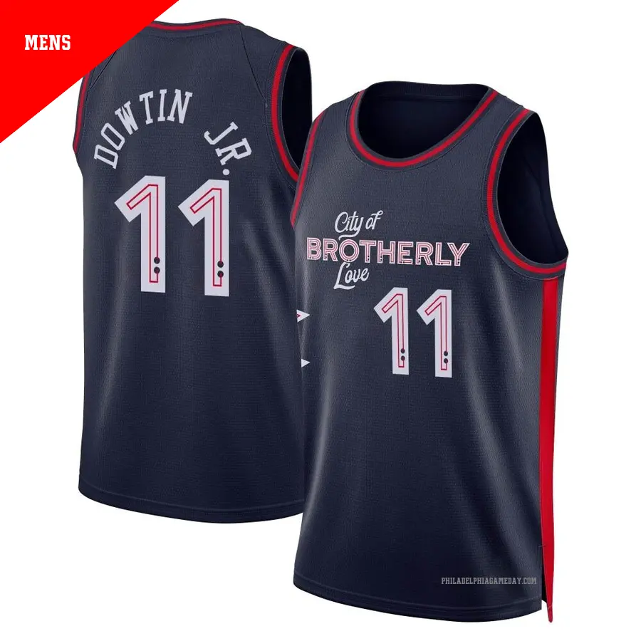 ＃11 Men's Jeff Dowtin Jr. Philadelphia 76ers 2023/24 Swingman Navy City Edition Jersey