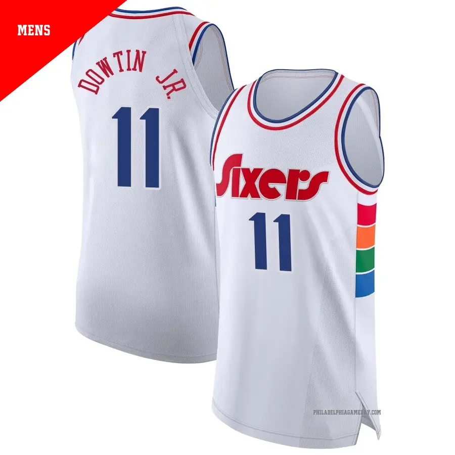 ＃11 Men's Jeff Dowtin Jr. Philadelphia 76ers 2024/25 Authentic White City Edition Jersey