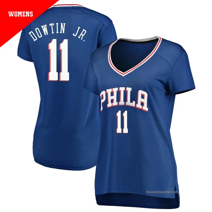 ＃11 Women's Jeff Dowtin Jr. Philadelphia 76ers Royal Fast Break JerseyIcon Edition