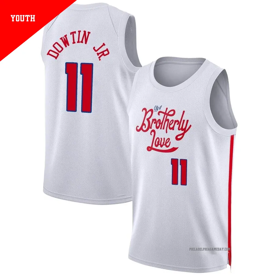 ＃11 Youth Jeff Dowtin Jr. Philadelphia 76ers 2022/23 Swingman White City Edition Jersey
