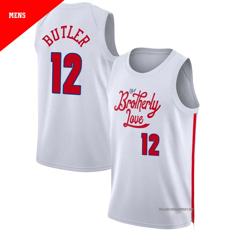 ＃12 Men's Jared Butler Philadelphia 76ers 2022/23 Swingman White City Edition Jersey