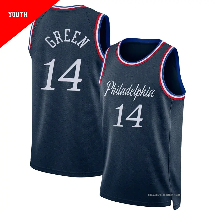 ＃14 Youth Danny Green Philadelphia 76ers 2025/26 Swingman Navy City Edition Jersey