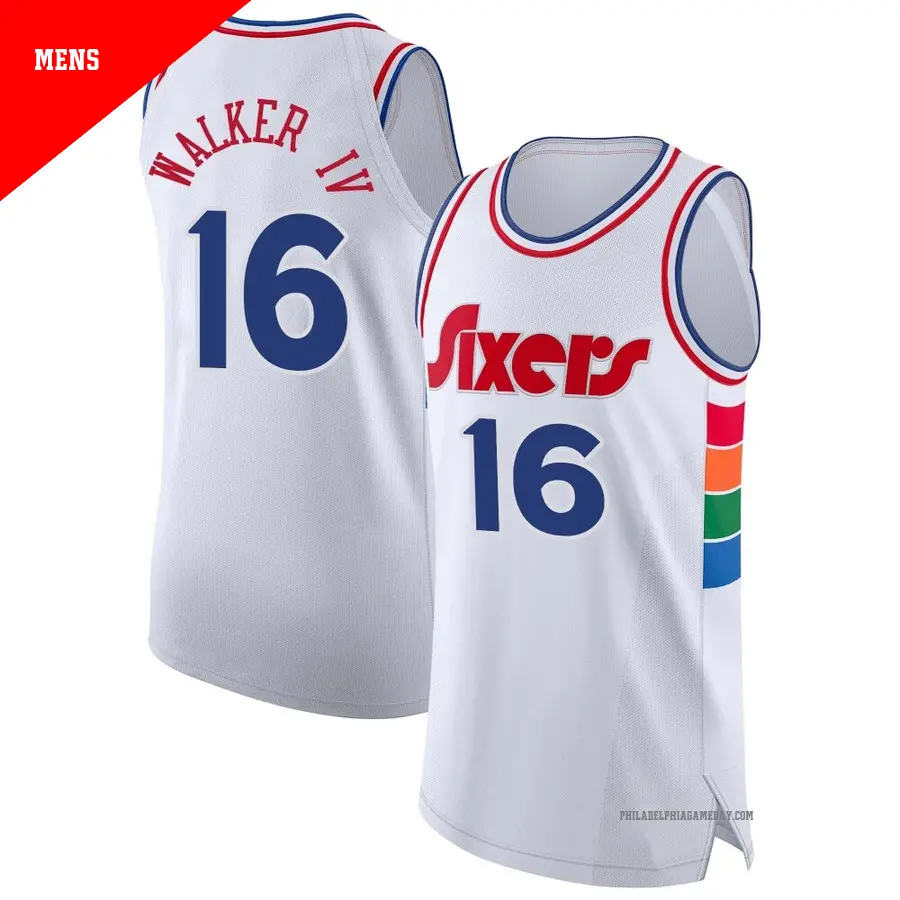 ＃16 Men's Lonnie Walker IV Philadelphia 76ers 2024/25 Authentic White City Edition Jersey