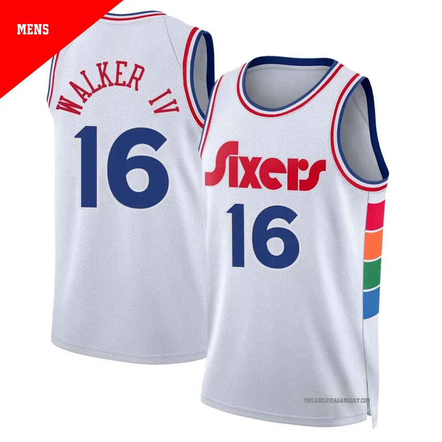 ＃16 Men's Lonnie Walker IV Philadelphia 76ers 2024/25 Swingman White City Edition Jersey