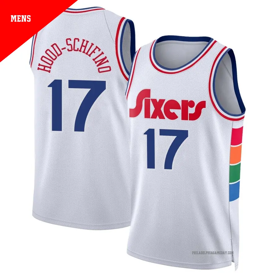 ＃17 Men's Jalen Hood-Schifino Philadelphia 76ers 2024/25 Swingman White City Edition Jersey