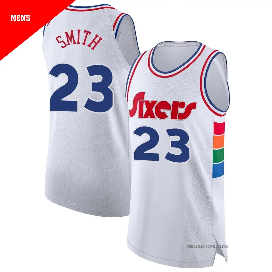 ＃23 Men's Terquavion Smith Philadelphia 76ers 2024/25 Authentic White City Edition Jersey