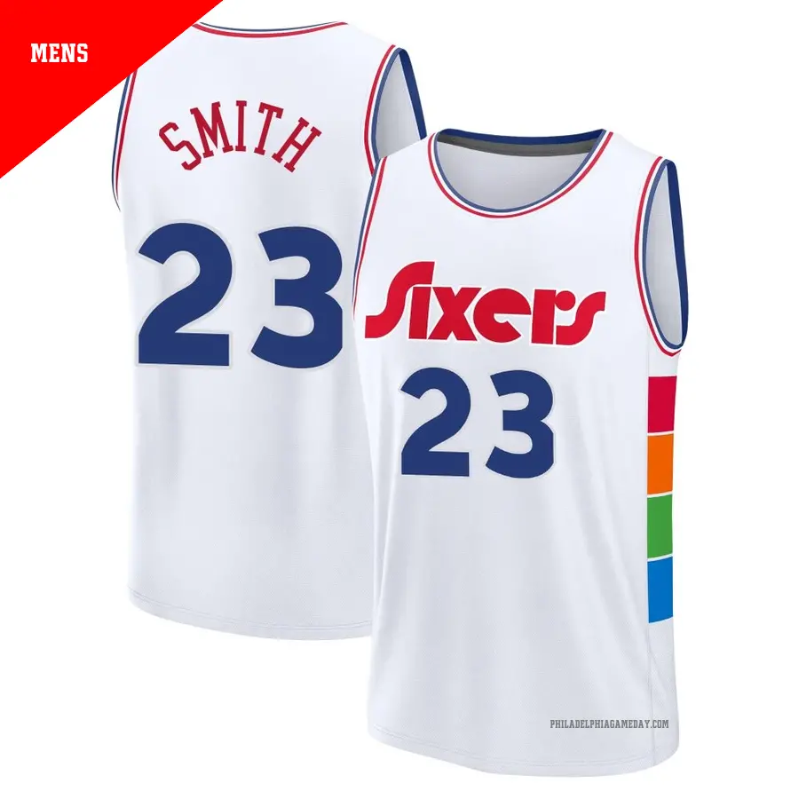 ＃23 Men's Terquavion Smith Philadelphia 76ers 2024/25 Fast Break Fanatics White City Edition Jersey