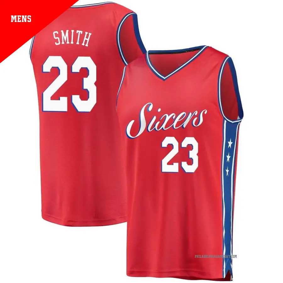 ＃23 Men's Terquavion Smith Philadelphia 76ers Red Fast Break JerseyStatement Edition
