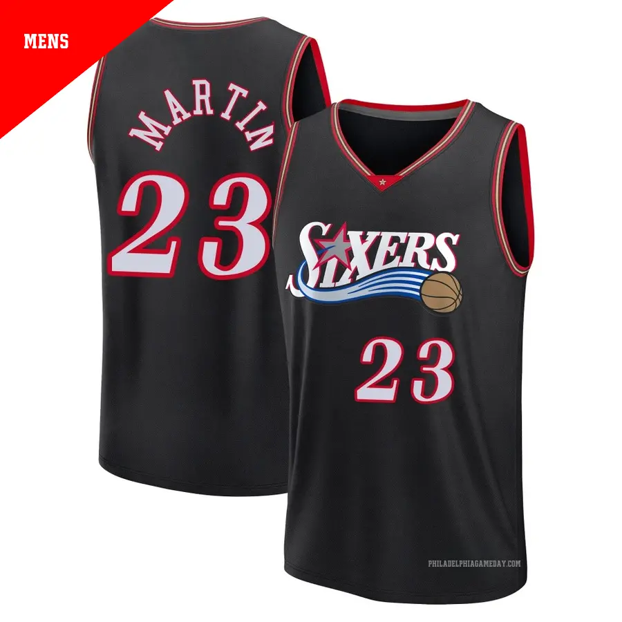＃23 Men's Tyrese Martin Philadelphia 76ers Black Fast Break Classic Edition Jersey