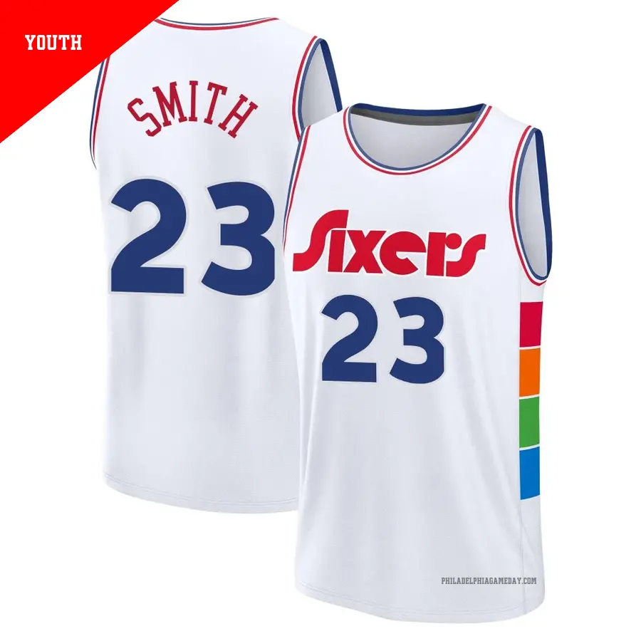 ＃23 Youth Terquavion Smith Philadelphia 76ers 2024/25 Fast Break Fanatics White City Edition Jersey