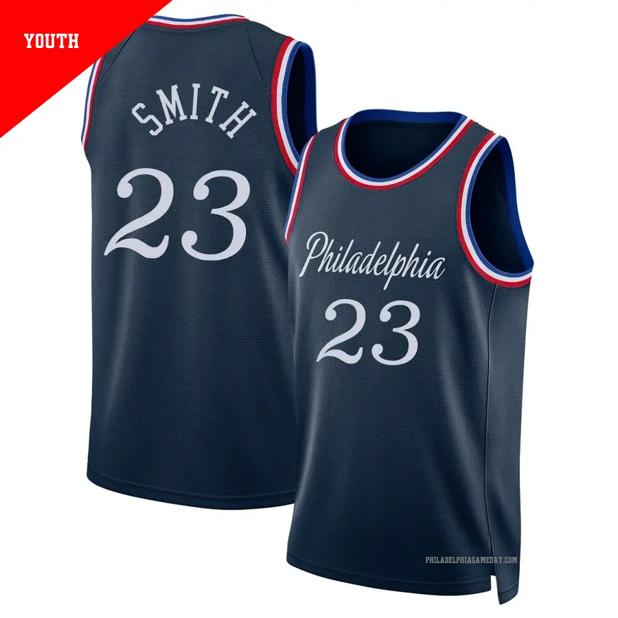 ＃23 Youth Terquavion Smith Philadelphia 76ers 2025/26 Swingman Navy City Edition Jersey