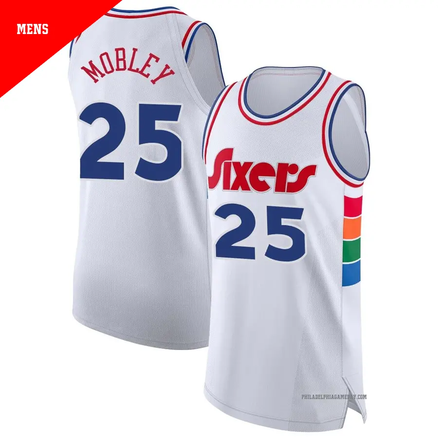 ＃25 Men's Isaiah Mobley Philadelphia 76ers 2024/25 Authentic White City Edition Jersey