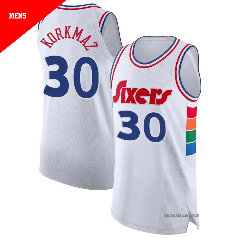 ＃30 Men's Furkan Korkmaz Philadelphia 76ers 2024/25 Authentic White City Edition Jersey