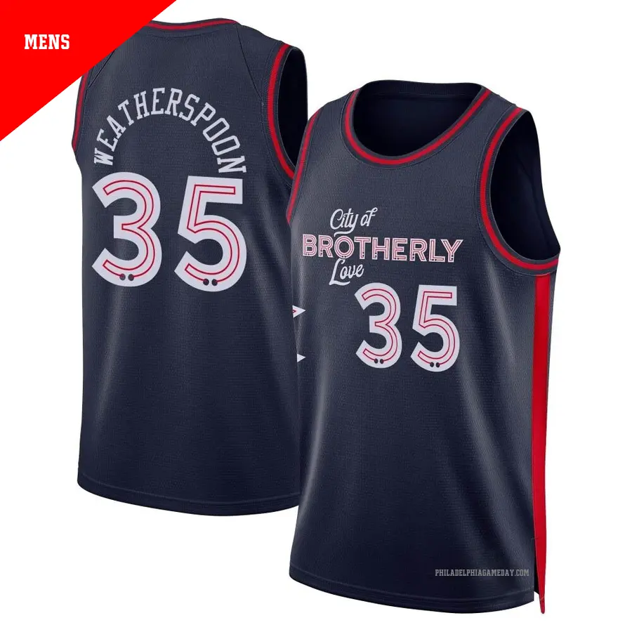 ＃35 Men's Clarence Weatherspoon Philadelphia 76ers 2023/24 Swingman Navy City Edition Jersey