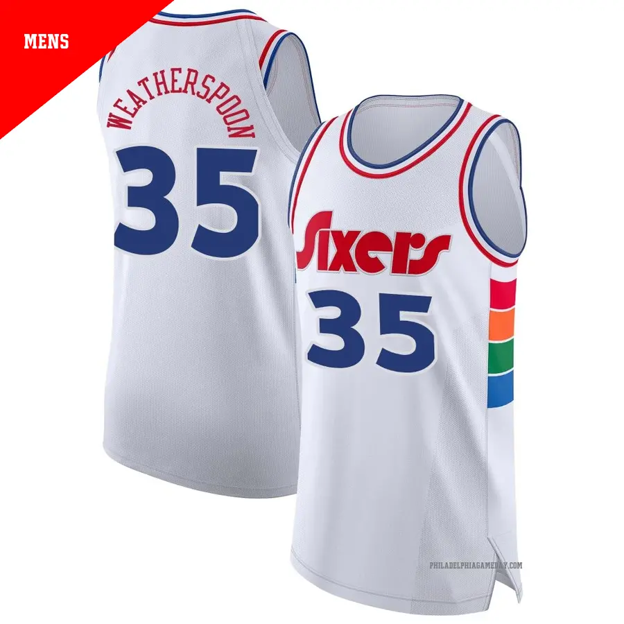 ＃35 Men's Clarence Weatherspoon Philadelphia 76ers 2024/25 Authentic White City Edition Jersey