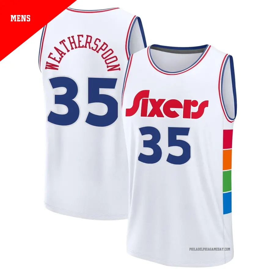 ＃35 Men's Clarence Weatherspoon Philadelphia 76ers 2024/25 Fast Break Fanatics White City Edition Jersey
