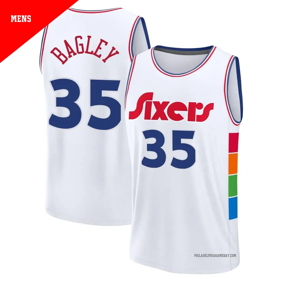 ＃35 Men's Marcus Bagley Philadelphia 76ers 2024/25 Fast Break Fanatics White City Edition Jersey