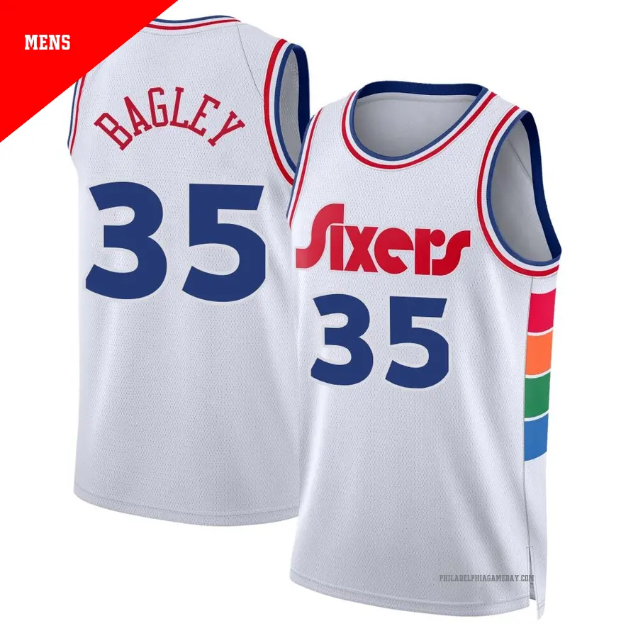 ＃35 Men's Marcus Bagley Philadelphia 76ers 2024/25 Swingman White City Edition Jersey