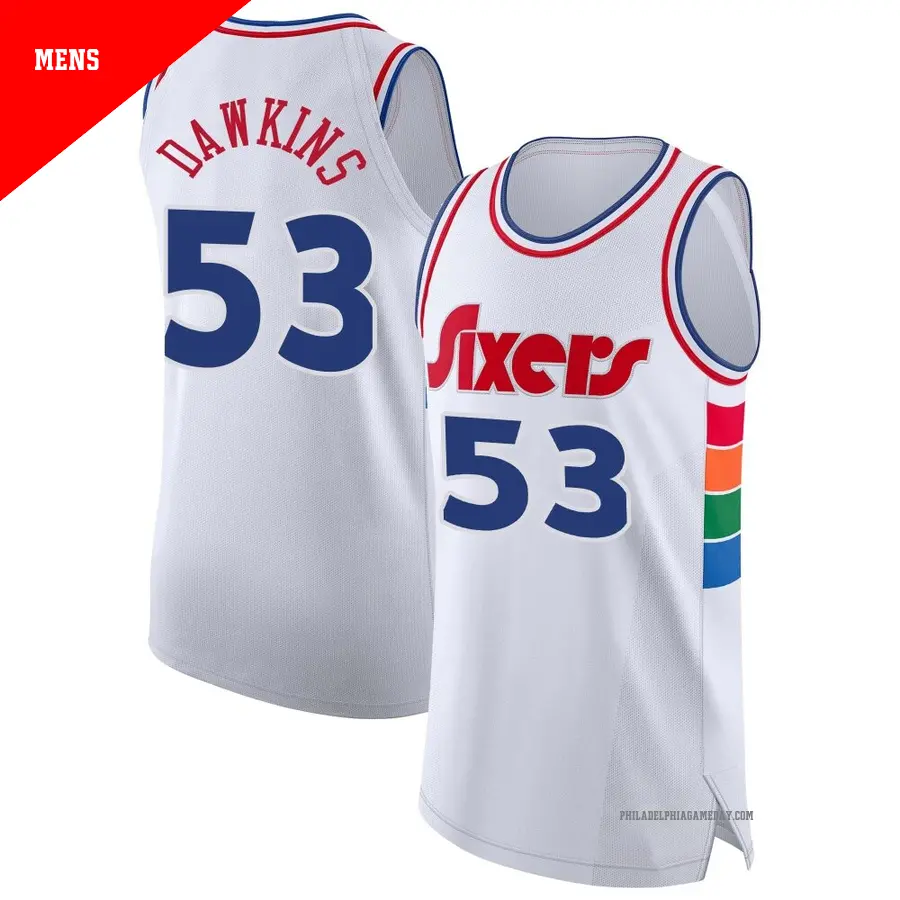 ＃53 Men's Darryl Dawkins Philadelphia 76ers 2024/25 Authentic White City Edition Jersey