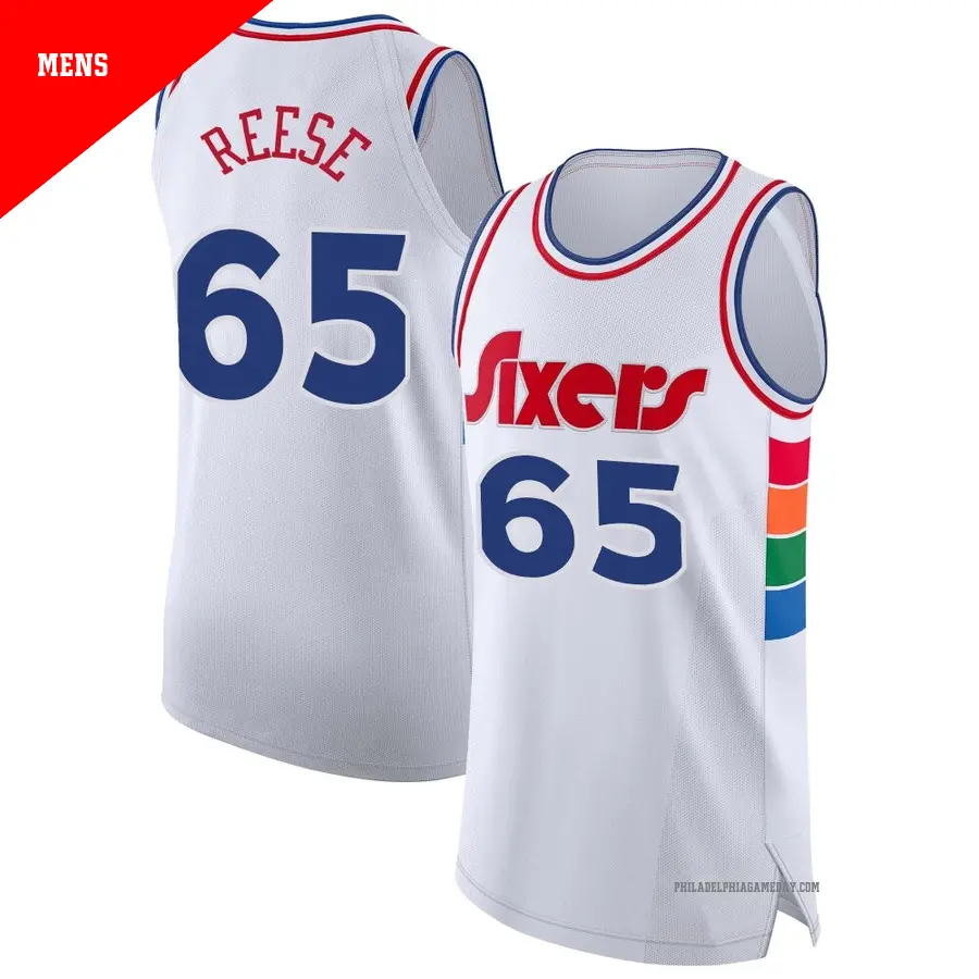 ＃65 Men's Alex Reese Philadelphia 76ers 2024/25 Authentic White City Edition Jersey