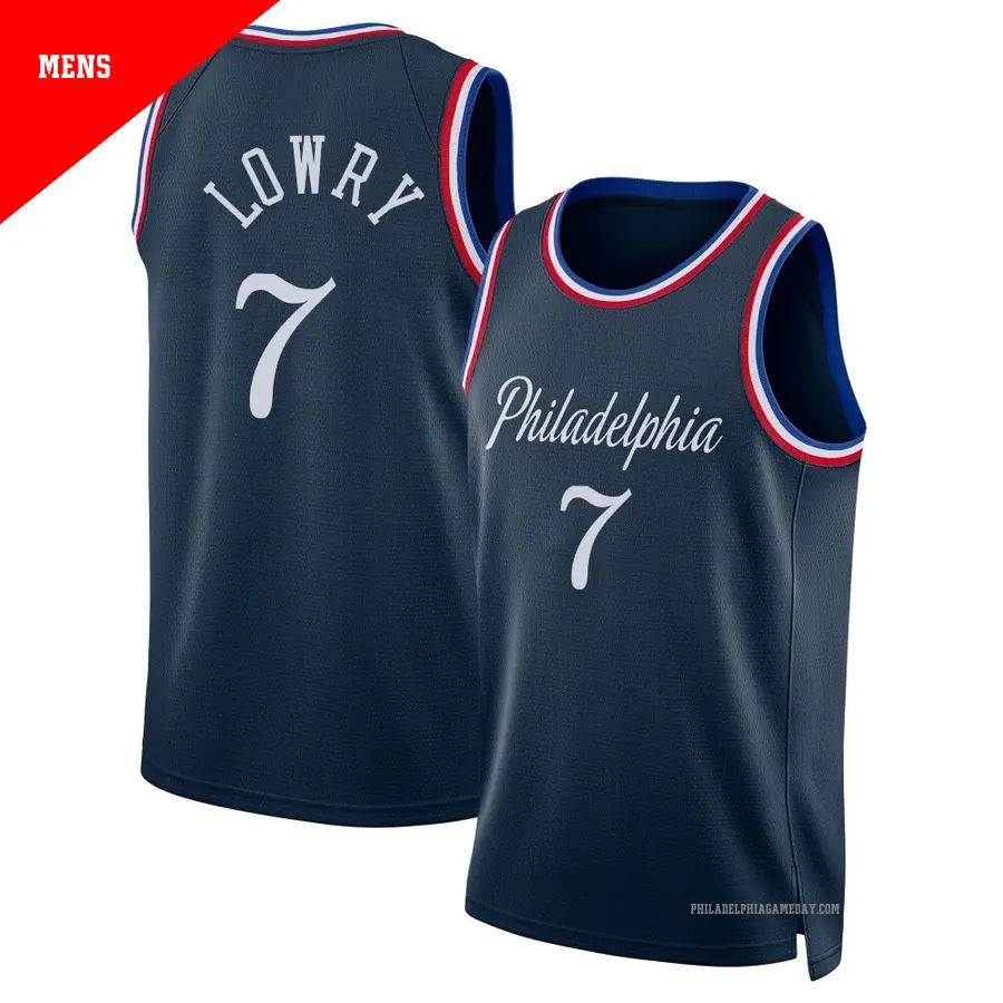 ＃7 Men's Kyle Lowry Philadelphia 76ers 2025/26 Swingman Navy City Edition Jersey