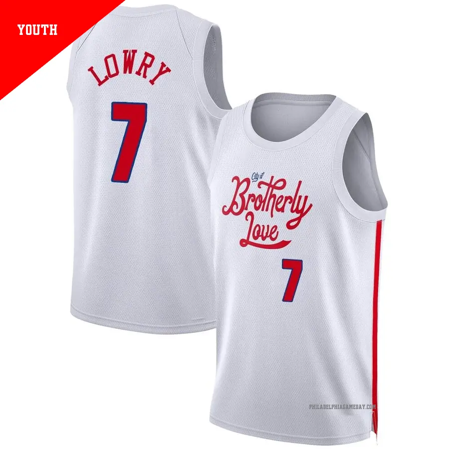 ＃7 Youth Kyle Lowry Philadelphia 76ers 2022/23 Swingman White City Edition Jersey