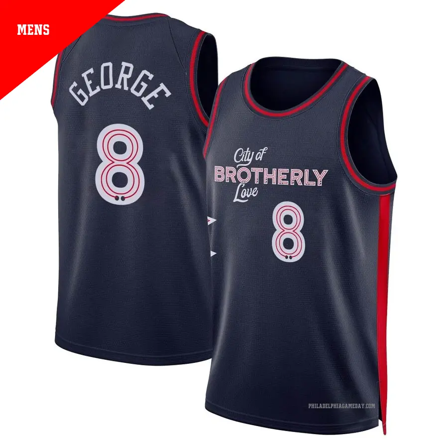 ＃8 Men's Paul George Philadelphia 76ers 2023/24 Swingman Navy City Edition Jersey