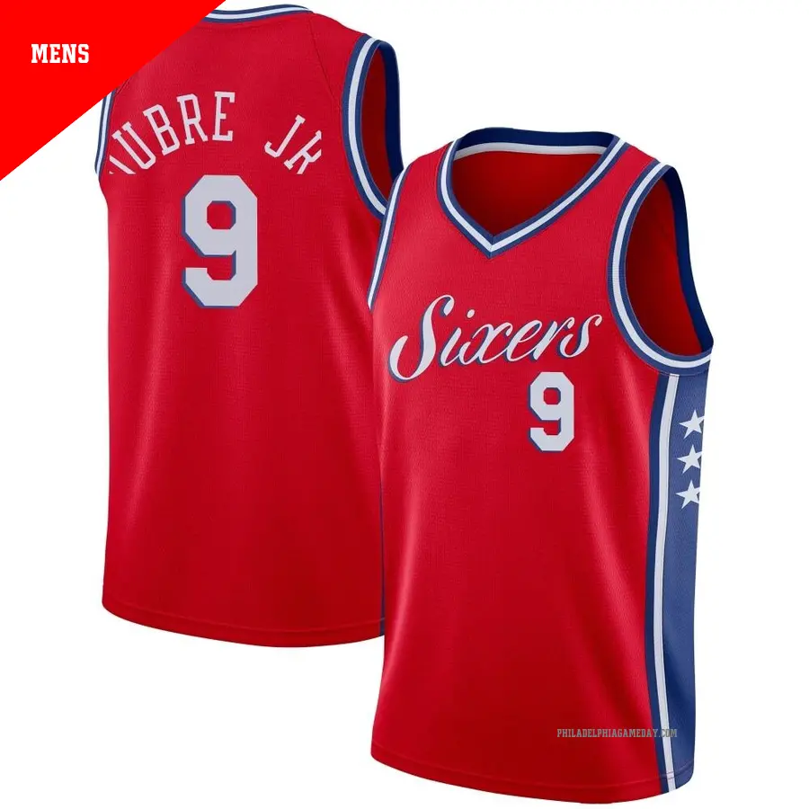 ＃9 Men's Kelly Oubre Jr. Philadelphia 76ers Red Swingman JerseyStatement Edition