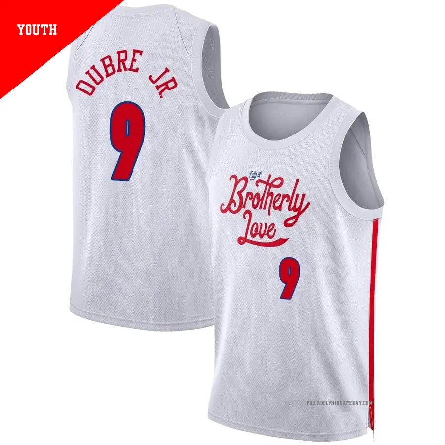 ＃9 Youth Kelly Oubre Jr. Philadelphia 76ers 2022/23 Swingman White City Edition Jersey